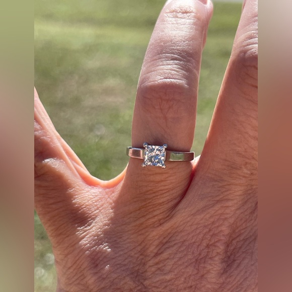 ❌SOLD❌ Custom Jeff Cooper 950 Palladium Princess Cut Diamond Engagement Ring - Picture 8 of 12